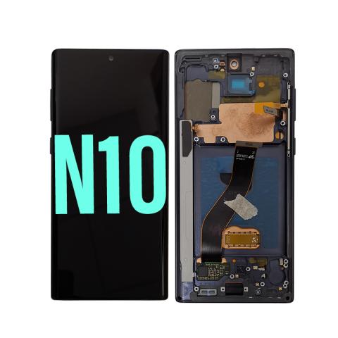 OLED Screen Digitizer Assembly with Frame for Samsung Galaxy Note 10 N970 (Refurbished)-Aura White