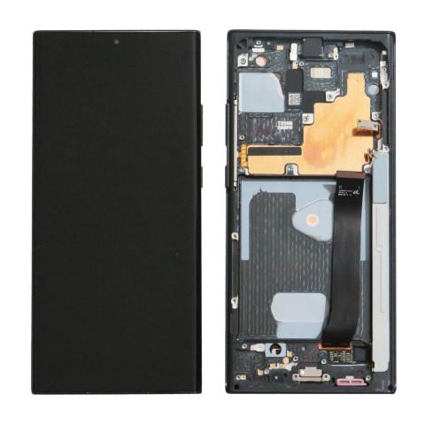OLED Screen Digitizer Assembly with Frame for Samsung Galaxy Note 20 Ultra 5G N986 (Aftermarket Plus)-Mystic Black
