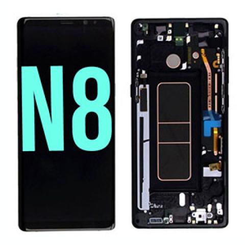 OLED Screen Digitizer Assembly with Frame for Samsung Galaxy Note 8 N950 (Aftermarket Plus)-Midnight Black