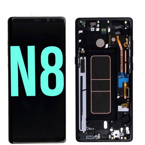 OLED Screen Digitizer Assembly with Frame for Samsung Galaxy Note 8 N950 (Refurbished)-Orchid Gray