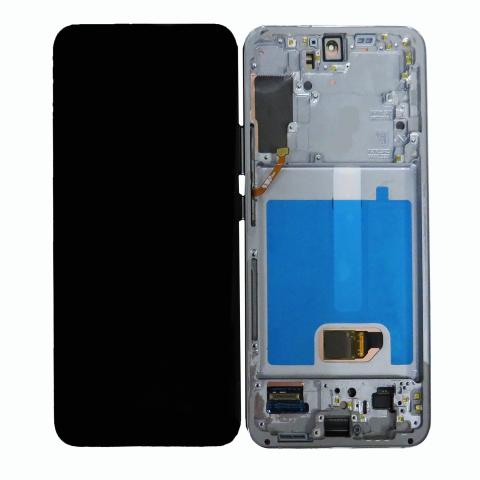 OLED Screen Digitizer Assembly with Frame for Samsung Galaxy S22 Plus 5G (Refurbished)-Phantom White