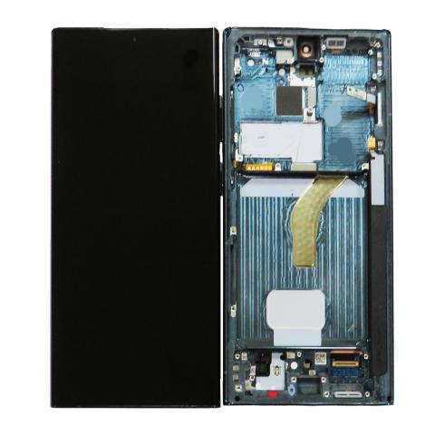   OLED Screen Digitizer Assembly with Frame for Samsung Galaxy S22 Ultra 5G (Refurbished)-Green