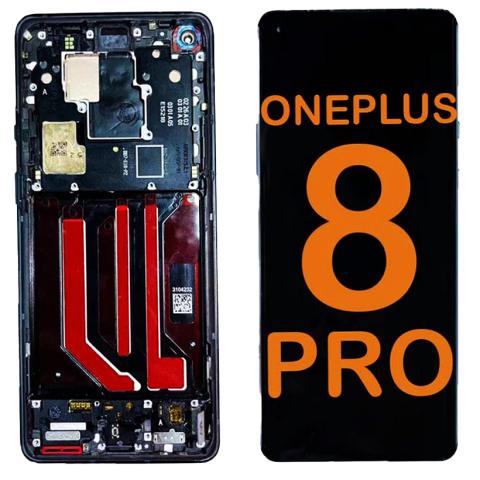 LCD Display Touch Screen Digitizer Replacement Oem Refurbished for OnePlus 8 Pro (With Frame)