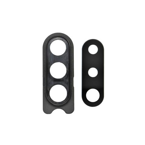 Back Camera Lens with Cover Bezel Ring for Galaxy A20S (A207 2019)-Black