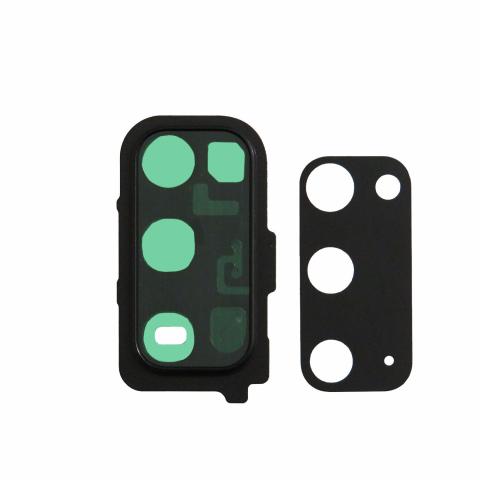 Back Camera Lens with Cover Bezel Ring (Black) Compatible for Samsung Galaxy S20 5G
