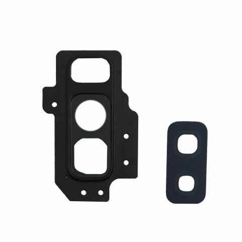 Back Camera Lens with Cover Bezel Ring (Black) for Back Camera Lens (Glass Only) for Samsung Galaxy S9 Plus