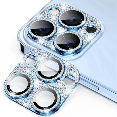 Rear Camera Lens Tempered Glass for Phone 16 Pro / 16 Pro Max - Bling / Blue