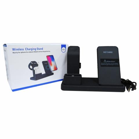 3 in 1 Magnetic Wireless Fast Charging Stand for Mobile Devices- Black