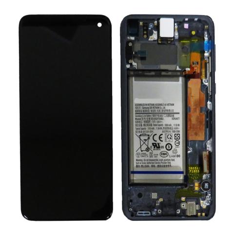OLED Screen Digitizer Assembly with Frame for Samsung Galaxy S10e G970 (Service Pack)-Prism Blue