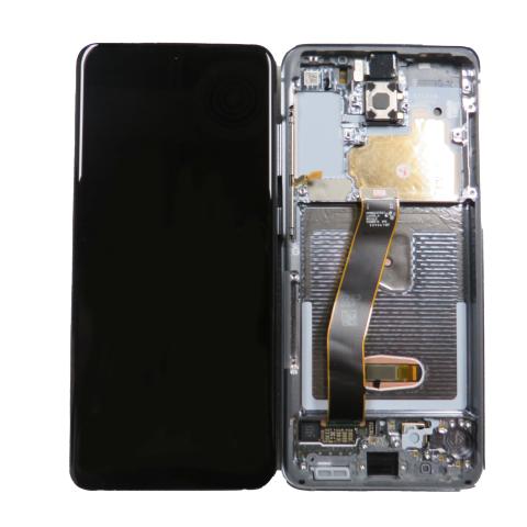 OLED Screen Digitizer Assembly with Frame for Samsung S20 5G UW G981V (Refurbished) (VERIZON ONLY)-Cosmic Gray