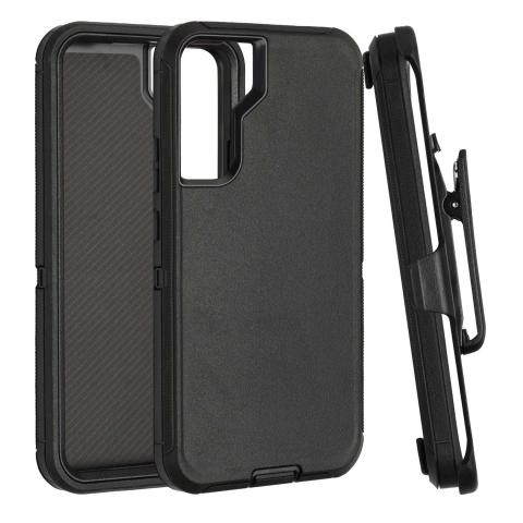 Samsung S22 Defender Case with Belt Clip - Black / Black (Ground Shipping Only)