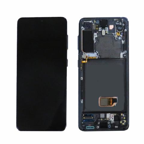 OLED Screen Digitizer Assembly with Frame for Samsung Galaxy S21 5G G991 (Aftermarket Plus)-Phantom Gray