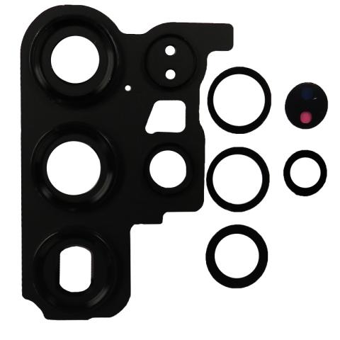 Back Camera Lens with Cover Bezel Ring (Black) for Samsung Galaxy S23 Ultra 5G