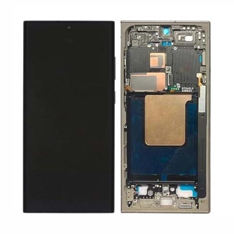 OLED Screen Digitizer Assembly with Frame for Samsung Galaxy S24Ultra 5G (Refurbished) - Titanium Gray