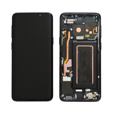 OLED Screen Digitizer Assembly with Frame for Samsung Galaxy S9 G960 (Refurbished)-Midnight Black