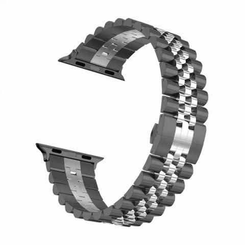 Stainless Steel Apple Watch Band 38 / 40 / 41mm - Black / Silver (Ground Shipping Only)