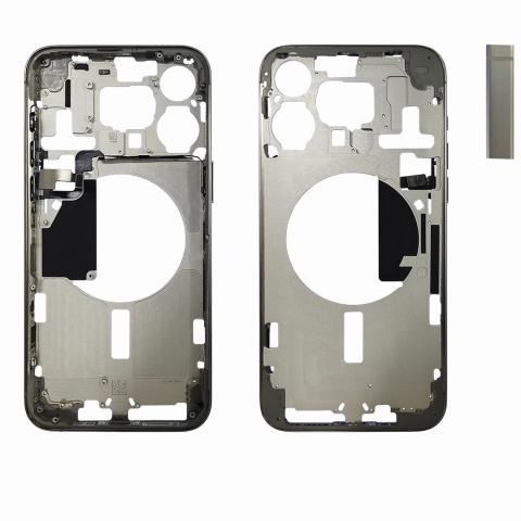 Mid- Frame Housing with Power & Volume Button for iPhone 15 Pro Max- Natural Titanium
