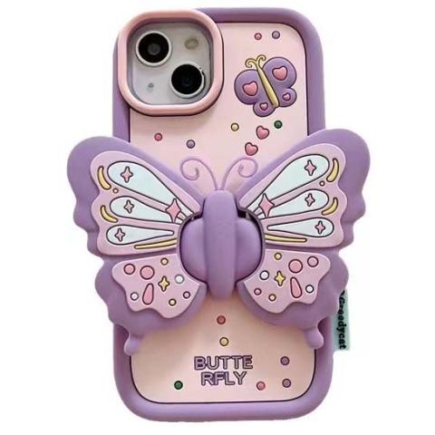 15 pro 3d butterfly purple
