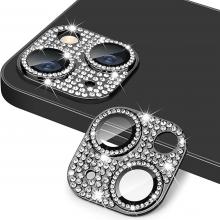 Rear Camera Lens Tempered Glass for iPhone 13 - Bling / Black