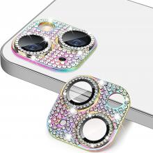 Rear Camera Lens Tempered Glass for iPhone 15 / 15 Plus - Bling / Multicolor