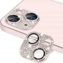 Rear Camera Lens Tempered Glass for iPhone 14 / 14 Plus - Bling / Pink
