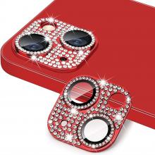 Rear Camera Lens Tempered Glass for iPhone 14 / 14 Plus - Bling / Red