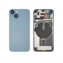 Back Glass With Steel Plate With Wireless NFC & MagSafe Magnet Pre-Installed Compatible For iPhone 14 Plus - (Blue)