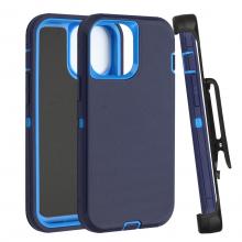 iPhone 15 Defender Case with Belt Clip - Navy / Blue (Ground Shipping Only)