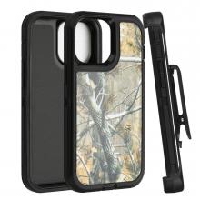 iPhone 15 Pro Defender Case with Belt Clip - Camo: Black / Black (Ground Shipping Only)