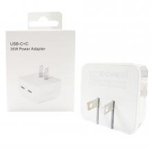 35W Type-C+C Power Adapter For iPhone 11 to 14 Series/ SE (2020 / 2022) / iPad (High Quality Retail Package) - White