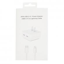 (COMBO) 35W Type-C+C Port Fast Power Adapter With Type C Cable For iPhone 11 to 14 Series/ SE (2020 / 2022) / iPad 