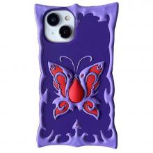 iPhone 15 3D Red Butterfly Silicone Case