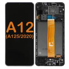 LCD Display Touch Screen Digitizer Frame Replacement Oem Refurbished for Galaxy A12 (A125 2020)