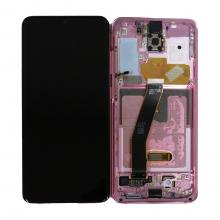 OLED Screen Digitizer Assembly with Frame for Samsung Galaxy S20 5G G980 (Refurbished) All Carriers NO Verizon 5G UW-Cloud Pink