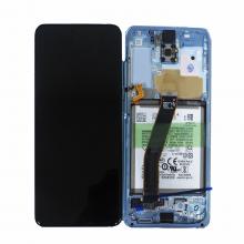OLED Screen Digitizer Assembly with Frame for Samsung Galaxy S20 5G G981 (Service Pack-New with Battery)-Cloud Blue