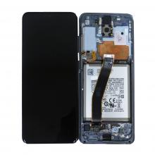 OLED Screen Digitizer Assembly with Frame for Samsung Galaxy S20 5G G980 (Service Pack-New with Battery) (Non Verizon)-Cloud Blue
