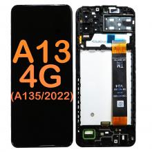 LCD Display Touch Screen Digitizer Frame Replacement Oem Refurbished for Galaxy A13 4G (A135/ 2022)