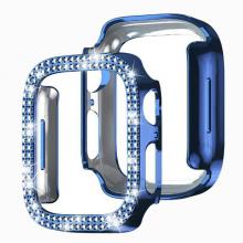 Tempered Glass w/ Frame for Watch 45mm- Bling / Blue