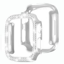 Tempered Glass w/ Frame for Watch 45mm - Bling / Silver