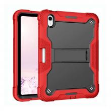 iPad 10th 10.9'' (2022) Kickstand Shockproof Case - Black/Red (Ground Shipping Only)