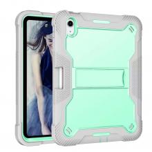 iPad 10th 10.9'' (2022) Kickstand Shockproof Case - Green / Gray (Ground Shipping Only)