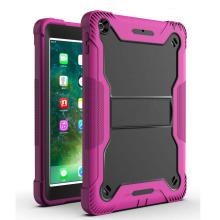 iPad 6 (2018) / iPad 5 (2017) / Air 2 / Air 1 / Pro 9.7 Shockproof Kickstand Case - Black/Hot PInk (Ground Shipping Only)