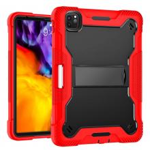 iPad Pro 11 1st (2018) / 2nd (2020) / 3rd (2021) Kickstand Shockproof Case - Black/Red (Ground Shipping Only)