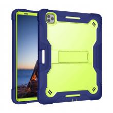 iPad Pro 11 4th (2022) / 3rd (2021) / 2nd (2020) / 1st (2018) / Air 5 / Air 4 Kickstand Shockproof Case - Green/Blue (Ground Shipping Only)