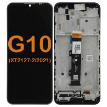 LCD Display Touch Screen Digitizer Replacement Oem Refurbished for Motorola Moto G10 (XT2127-2 / 2021) (With Frame) - Black