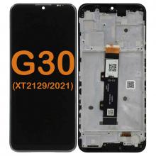 LCD Display Touch Screen Digitizer Replacement Oem Refurbished for Motorola Moto G30 (XT2129 / 2021) (With Frame) - Black