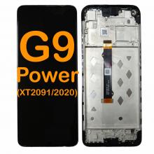 LCD Display Touch Screen Digitizer Replacement Oem Refurbished for Motorola Moto G9 Power (XT2091 / 2020) (With Frame) - Black