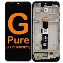LCD Display Touch Screen Digitizer Replacement Oem Refurbished for Motorola G Pure (XT2163 / 2021) (With Frame) - Black