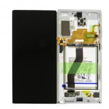 OLED Screen Digitizer Assembly with Frame for Samsung Galaxy Note 10 Plus 5G N975 (Service Pack-New with Battery)-Aura White