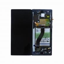 OLED Screen Digitizer Assembly with Frame for Samsung Galaxy Note 10 N970 (Service Pack-New with Battery)-Aura Black